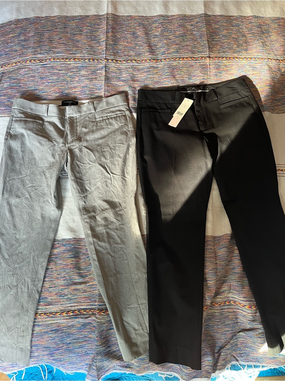 Bundle! Banana Republic Sloan Pants: 6P: Black (NWT!) & Light Gray (Good)
